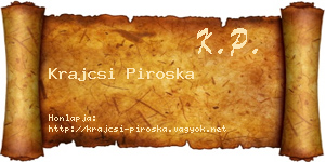 Krajcsi Piroska névjegykártya